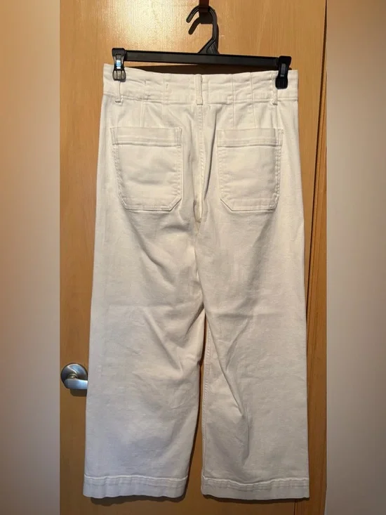 The Colette Crop Wide-Leg Jeans by Maeve White Size 29 Front Pockets EUC - Picture 11 of 13
